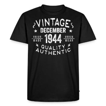 December 1944 - Great since December 1944 - Men's Premium Organic T-Shirt - black - Front - Nico (187cm)