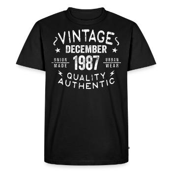 December 1987 - Great since December 1987 - Men's Premium Organic T-Shirt - black - Front - Nico (187cm)