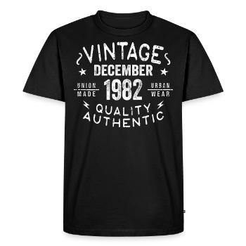December 1982 - Great since December 1982 - Men's Premium Organic T-Shirt - black - Front - Nico (187cm)