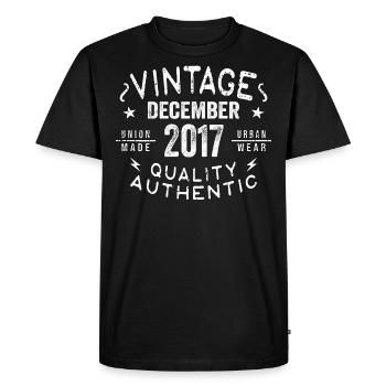 Décembre 2017 - Génial depuis décembre 2017 - T-shirt Premium bio Homme - noir - Devant - Nico (187cm)