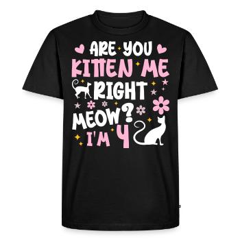 J'ai 4 ans | Cadeau Anniversaire 4 ans Meow Cadeau - T-shirt Premium bio Homme - noir - Devant - Nico (187cm)