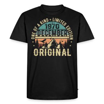 Légendes Anniversaire Décembre 1970 Naissance Cadeau - T-shirt Premium bio Homme - noir - Devant - Nico (187cm)