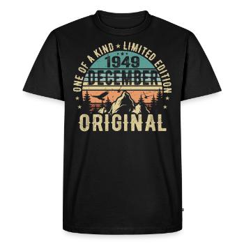 Légendes Anniversaire Décembre 1949 Naissance Cadeau - T-shirt Premium bio Homme - noir - Devant - Nico (187cm)