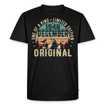 Légendes Anniversaire Décembre 1948 Naissance Cadeau - T-shirt Premium bio Homme - noir - Devant - Nico (187cm)