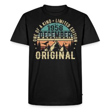 Legends Birthday Born December 1958 Geschen - Men's Premium Organic T-Shirt - black - Front - Nico (187cm)