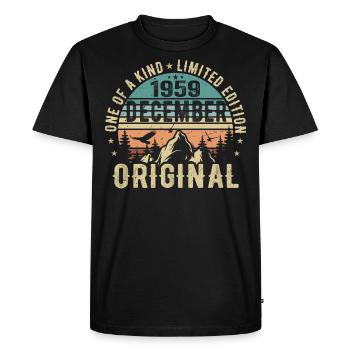 Légendes Anniversaire Décembre 1959 Naissance Cadeau - T-shirt Premium bio Homme - noir - Devant - Nico (187cm)