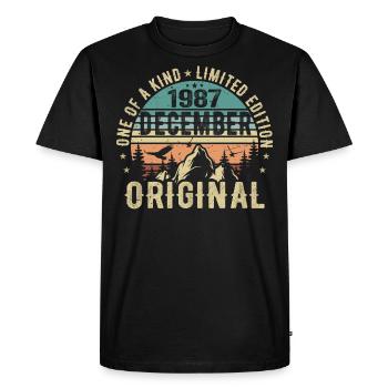 Légendes Anniversaire Décembre 1987 Naissance Cadeau - T-shirt Premium bio Homme - noir - Devant - Nico (187cm)