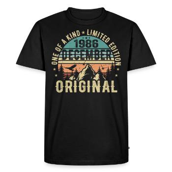 Légendes Anniversaire Décembre 1986 Naissance Cadeau - T-shirt Premium bio Homme - noir - Devant - Nico (187cm)
