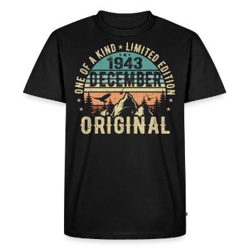 Légendes Anniversaire Décembre 1943 Naissance Cadeau - T-shirt Premium bio Homme - noir - Devant - Nico (187cm)