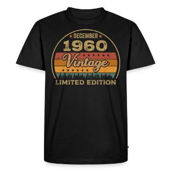 Anniversaire Décembre 1960 Cadeau Décembre 1960 - T-shirt Premium bio Homme - noir - Devant - Nico (187cm)