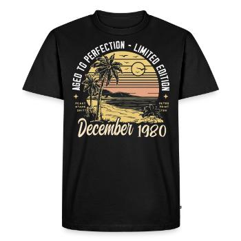Décembre 1980 Cadeau d’anniversaire Décembre 1980 - T-shirt Premium bio Homme - noir - Devant - Nico (187cm)