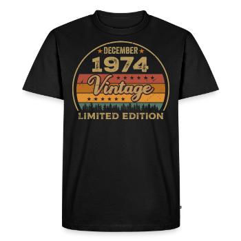 Birthday December 1974 Gift December 1974 - Men's Premium Organic T-Shirt - black - Front - Nico (187cm)