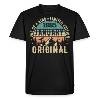 Birthday Gift January 1985 - January 1985 - Men's Premium Organic T-Shirt - black - Front - Nico (187cm)