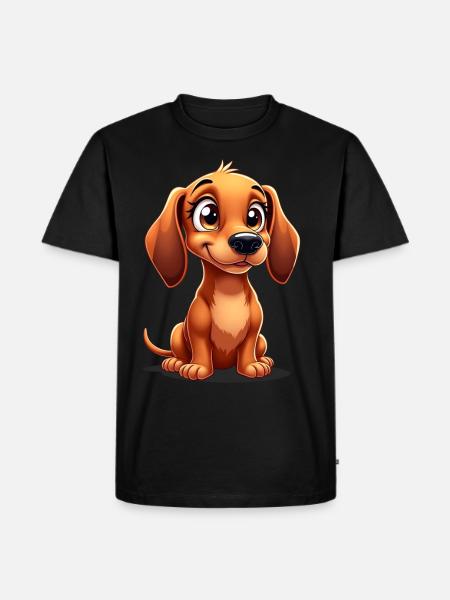 Cute Dachshund - Droll Dachshund - Men's Premium Organic T-Shirt - black