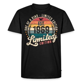 Birthday Gift 1969 Vintage 1969 Retro 1969 - Men's Premium Organic T-Shirt - black - Front - Nico (187cm)