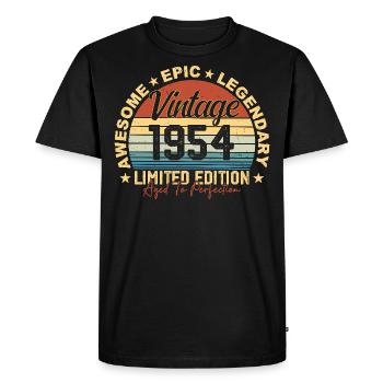 Retro 1954 Vintage Birthday 1954 Gift 1954 - Men's Premium Organic T-Shirt - black - Front - Nico (187cm)