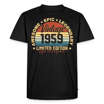 Rétro 1959 Vintage Anniversaire 1959 Cadeau 1959 - T-shirt Premium bio Homme - noir - Devant - Nico (187cm)