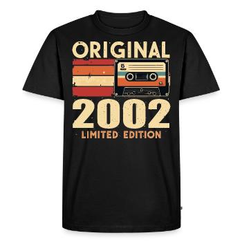 Anniversaire 2002 - Légendaire depuis 2002 Cadeau 2002 - T-shirt Premium bio Homme - noir - Devant - Nico (187cm)