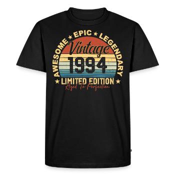 Rétro 1994 Vintage Anniversaire 1994 Cadeau 1994 - T-shirt Premium bio Homme - noir - Devant - Nico (187cm)