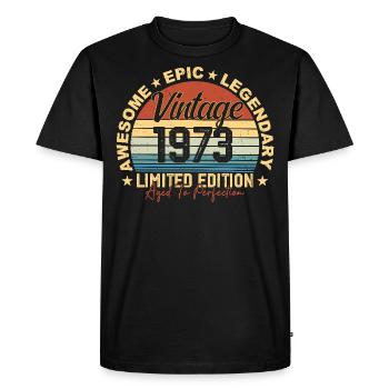 Retro 1973 Vintage Birthday 1973 Gift 1973 - Men's Premium Organic T-Shirt - black - Front - Nico (187cm)
