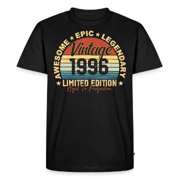 Retro 1996 Vintage Birthday 1996 Gift 1996 - Men's Premium Organic T-Shirt - black - Front - Nico (187cm)