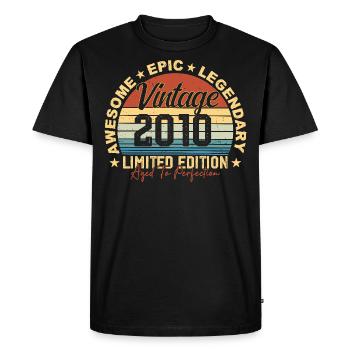 Retro 2010 Vintage Birthday 2010 Gift 2010 - Men's Premium Organic T-Shirt - black - Front - Nico (187cm)