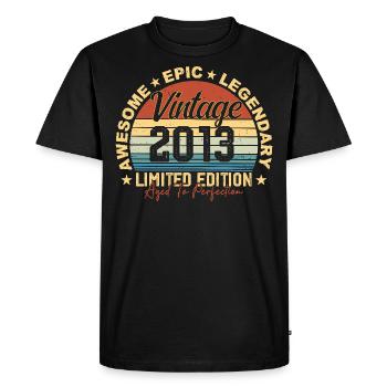 Retro 2013 Vintage Birthday 2013 Gift 2013 - Men's Premium Organic T-Shirt - black - Front - Nico (187cm)