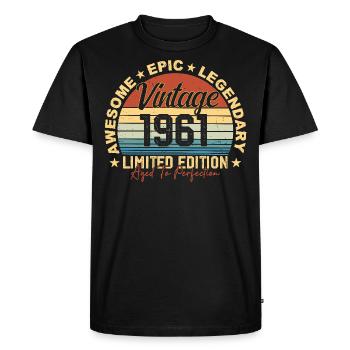 Rétro 1961 Vintage Anniversaire 1961 Cadeau 1961 - T-shirt Premium bio Homme - noir - Devant - Nico (187cm)