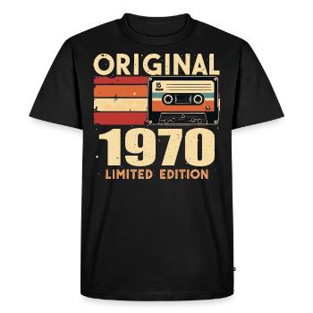 Anniversaire 1970 - Légendaire depuis 1970 Cadeau 1970 - T-shirt Premium bio Homme - noir - Devant - Nico (187cm)