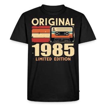 Anniversaire 1985 - Légendaire depuis 1985 Cadeau 1985 - T-shirt Premium bio Homme - noir - Devant - Nico (187cm)