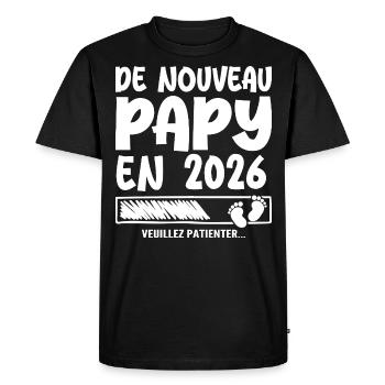 De Nouveau Papy en 2026 - T-shirt Premium bio Homme - noir - Devant - Nico (187cm)
