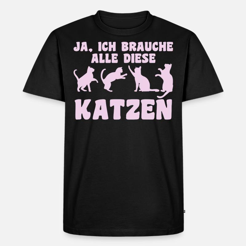 Katze Tier Katzen Geschenk - Männer Premium Bio T-Shirt - Schwarz
