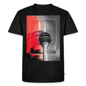 Düsseldorf Skyline TV Tower Allemagne Ville - T-shirt Premium bio Homme - noir - Devant - Nico (187cm)