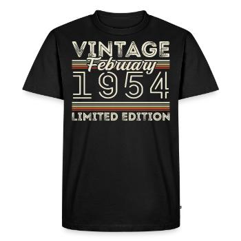 Cadeau d’anniversaire de février 1954 - Février 1954 - T-shirt Premium bio Homme - noir - Devant - Nico (187cm)