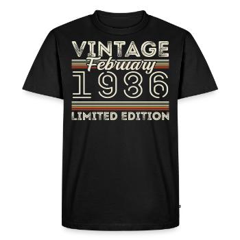 Février 1986 Cadeau d’anniversaire - Février 1986 - T-shirt Premium bio Homme - noir - Devant - Nico (187cm)