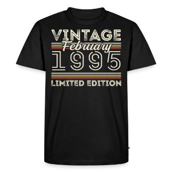 Février 1995 Cadeau d’anniversaire - Février 1995 - T-shirt Premium bio Homme - noir - Devant - Nico (187cm)