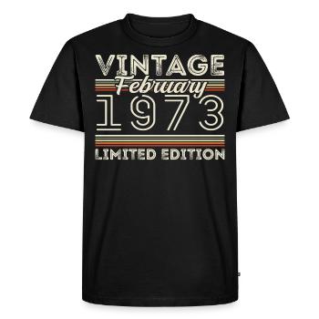 Février 1973 Cadeau d’anniversaire - Février 1973 - T-shirt Premium bio Homme - noir - Devant - Nico (187cm)