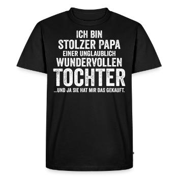 Dad Father Father's Day Daughter - Men's Premium Organic T-Shirt - black - Front - Nico (187cm)
