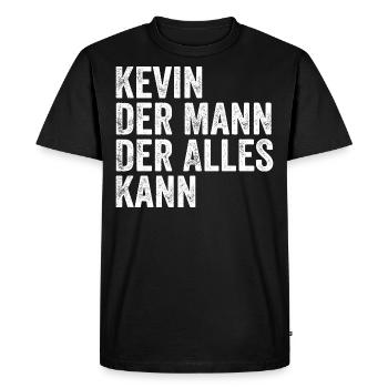 Kevin The Man Who Can Do Everything First name Kevin - Men's Premium Organic T-Shirt - black - Front - Nico (187cm)