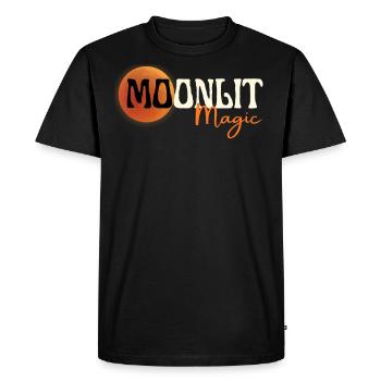 Moonlit Magic Orange Moon Aesthetic Lunar Graphic - Men's Premium Organic T-Shirt - black - Front - Nico (187cm)