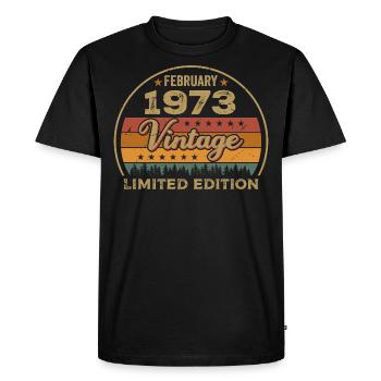 Février 1973, Jubilé 1973, Légendes Février 1973 - T-shirt Premium bio Homme - noir - Devant - Nico (187cm)