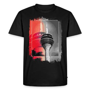 Düsseldorf Skyline TV Tower Allemagne Ville - T-shirt Premium bio Homme - noir - Devant - Nico (187cm)