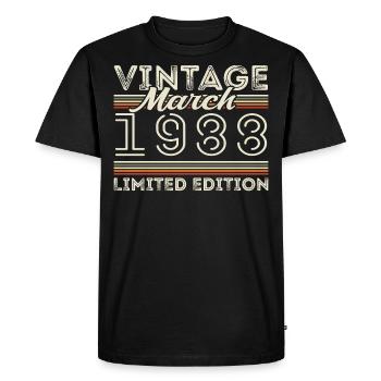 Mars 1988 Millésime 1988 Cadeau d’anniversaire Mars - T-shirt Premium bio Homme - noir - Devant - Nico (187cm)