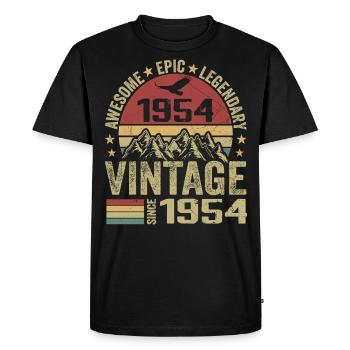 Vintage 1954 Birthday Gift 1954 - Born in 1954 - Men's Premium Organic T-Shirt - black - Front - Nico (187cm)