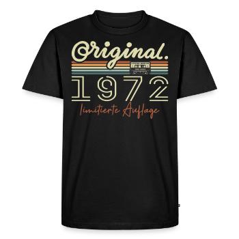 Original 1972 Millésime 1972 Anniversaire Rétro 1972 - T-shirt Premium bio Homme - noir - Devant - Nico (187cm)