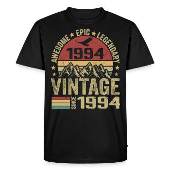 Vintage 1994 Cadeau Anniversaire 1994 - Né en 1994 - T-shirt Premium bio Homme - noir - Devant - Nico (187cm)