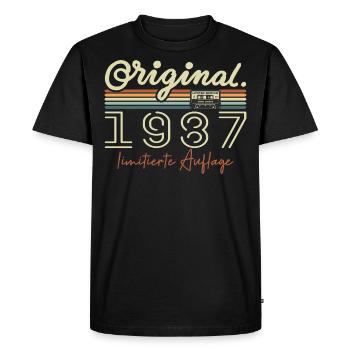 Original 1987 Millésime 1987 Anniversaire Rétro 1987 - T-shirt Premium bio Homme - noir - Devant - Nico (187cm)