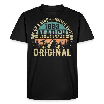Légendaire depuis mars 1993 - anniversaire mars 1993 - T-shirt Premium bio Homme - noir - Devant - Nico (187cm)