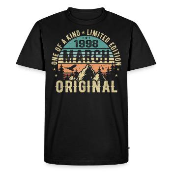 Légendaire depuis mars 1998 - anniversaire mars 1998 - T-shirt Premium bio Homme - noir - Devant - Nico (187cm)