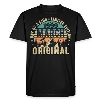 Legendary since March 1999 - birthday March 1999 - Men's Premium Organic T-Shirt - black - Front - Nico (187cm)
